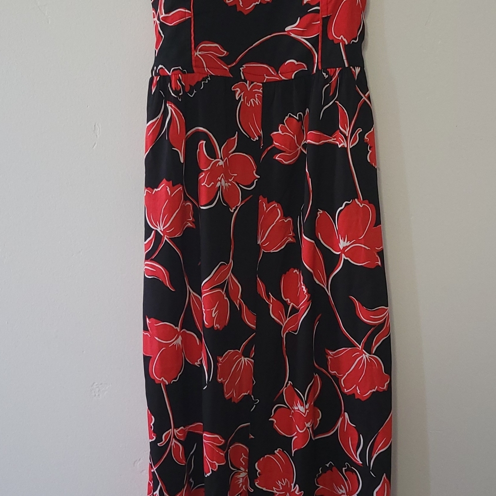 Chic Black and Red Floral Jumpsuit